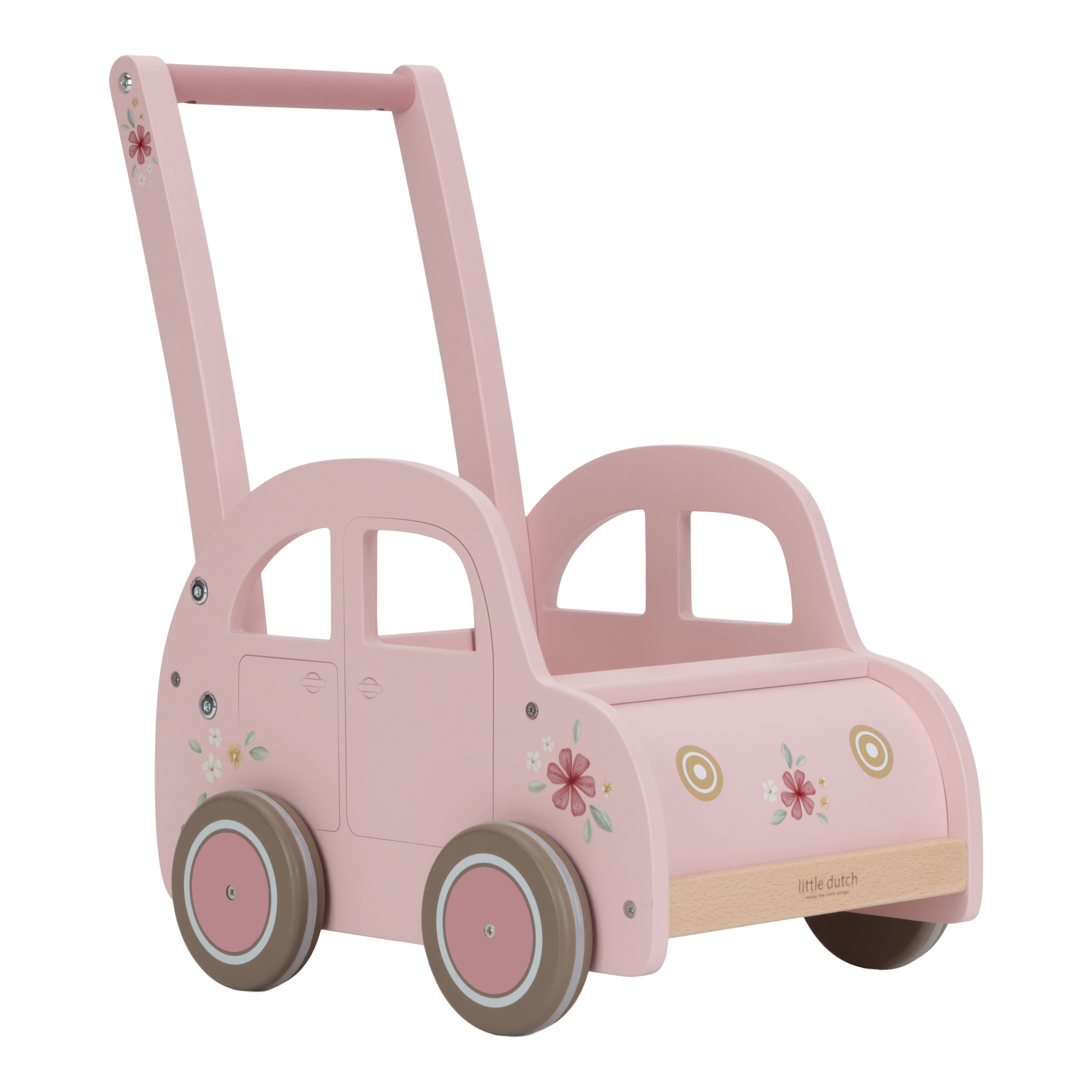 Antemergator/Premergator din lemn - Minivan - Pink - Little Dutch